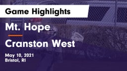 Mt. Hope  vs Cranston West Game Highlights - May 10, 2021
