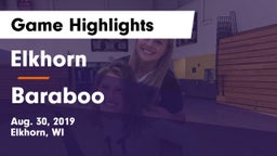 Elkhorn  vs Baraboo  Game Highlights - Aug. 30, 2019