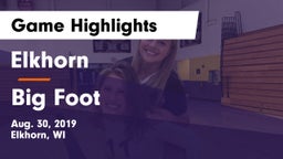 Elkhorn  vs Big Foot  Game Highlights - Aug. 30, 2019