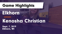 Elkhorn  vs Kenosha Christian Game Highlights - Sept. 7, 2019