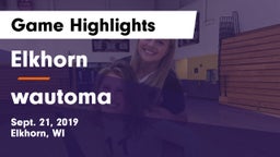 Elkhorn  vs wautoma  Game Highlights - Sept. 21, 2019