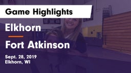 Elkhorn  vs Fort Atkinson  Game Highlights - Sept. 28, 2019
