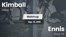 Matchup: Kimball vs. Ennis  2016