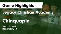 Legacy Christian Academy  vs Chinquapin Game Highlights - Jan. 27, 2023
