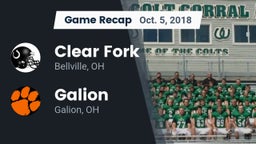 Recap: Clear Fork  vs. Galion  2018