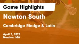 Newton South  vs Cambridge Rindge & Latin  Game Highlights - April 7, 2022