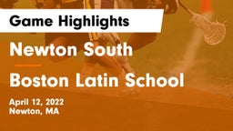 Newton South  vs Boston Latin School Game Highlights - April 12, 2022