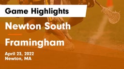 Newton South  vs Framingham  Game Highlights - April 23, 2022
