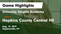 University Heights Academy vs Hopkins County Central HS Game Highlights - Aug. 19, 2019