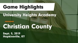 University Heights Academy vs Christian County  Game Highlights - Sept. 5, 2019