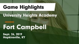 University Heights Academy vs Fort Campbell  Game Highlights - Sept. 26, 2019