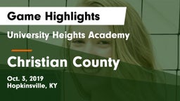 University Heights Academy vs Christian County  Game Highlights - Oct. 3, 2019