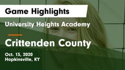 University Heights Academy vs Crittenden County Game Highlights - Oct. 13, 2020