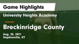 University Heights Academy vs Breckinridge County  Game Highlights - Aug. 20, 2021