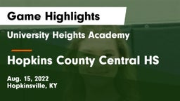 University Heights Academy vs Hopkins County Central HS Game Highlights - Aug. 15, 2022