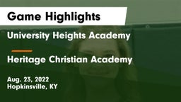 University Heights Academy vs Heritage Christian Academy Game Highlights - Aug. 23, 2022