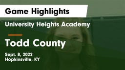 University Heights Academy vs Todd County Game Highlights - Sept. 8, 2022