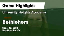 University Heights Academy vs Bethlehem Game Highlights - Sept. 16, 2022