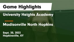 University Heights Academy vs Madisonville North Hopkins Game Highlights - Sept. 20, 2022