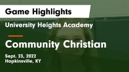 University Heights Academy vs Community Christian Game Highlights - Sept. 23, 2022