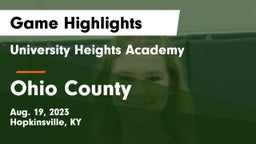 University Heights Academy vs Ohio County  Game Highlights - Aug. 19, 2023