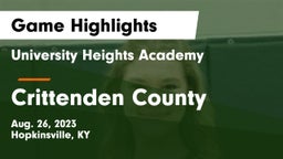University Heights Academy vs Crittenden County Game Highlights - Aug. 26, 2023
