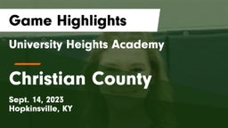 University Heights Academy vs Christian County  Game Highlights - Sept. 14, 2023