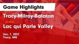 Tracy-Milroy-Balaton  vs Lac qui Parle Valley  Game Highlights - Jan. 7, 2022