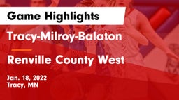 Tracy-Milroy-Balaton  vs Renville County West  Game Highlights - Jan. 18, 2022