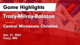 Tracy-Milroy-Balaton  vs Central Minnesota Christian Game Highlights - Jan. 21, 2022