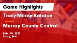 Tracy-Milroy-Balaton  vs Murray County Central  Game Highlights - Feb. 15, 2022