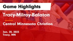 Tracy-Milroy-Balaton  vs Central Minnesota Christian Game Highlights - Jan. 20, 2023
