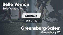 Matchup: Belle Vernon vs. Greensburg-Salem  2016
