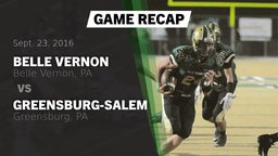 Recap: Belle Vernon  vs. Greensburg-Salem  2016