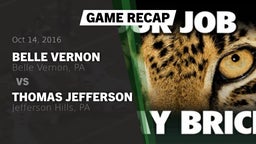 Recap: Belle Vernon  vs. Thomas Jefferson  2016