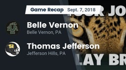 Recap: Belle Vernon  vs. Thomas Jefferson  2018