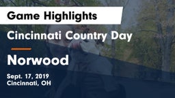 Cincinnati Country Day  vs Norwood  Game Highlights - Sept. 17, 2019