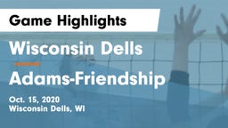 Wisconsin Dells  vs Adams-Friendship  Game Highlights - Oct. 15, 2020