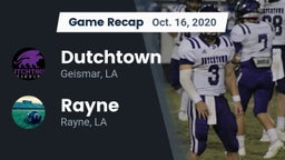 Recap: Dutchtown  vs. Rayne  2020