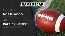 Recap: Northwood  vs. Patrick Henry  2016