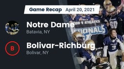 Recap: Notre Dame  vs. Bolivar-Richburg  2021