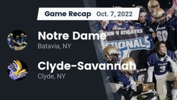 Recap: Notre Dame  vs. Clyde-Savannah  2022
