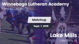 Matchup: Winnebago Lutheran vs. Lake Mills  2018