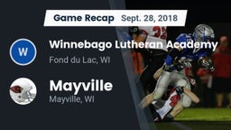 Recap: Winnebago Lutheran Academy  vs. Mayville  2018