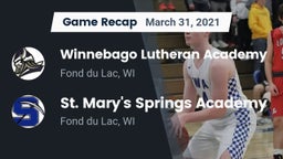 Recap: Winnebago Lutheran Academy  vs. St. Mary's Springs Academy  2021