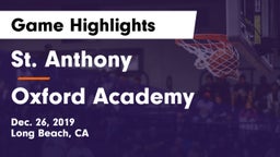 St. Anthony  vs Oxford Academy Game Highlights - Dec. 26, 2019