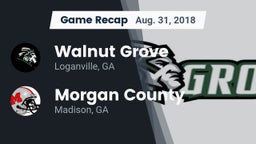 Recap: Walnut Grove  vs. Morgan County  2018