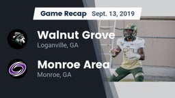 Recap: Walnut Grove  vs. Monroe Area  2019