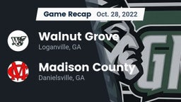 Recap: Walnut Grove  vs. Madison County  2022