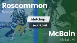 Matchup: Roscommon vs. McBain  2019
